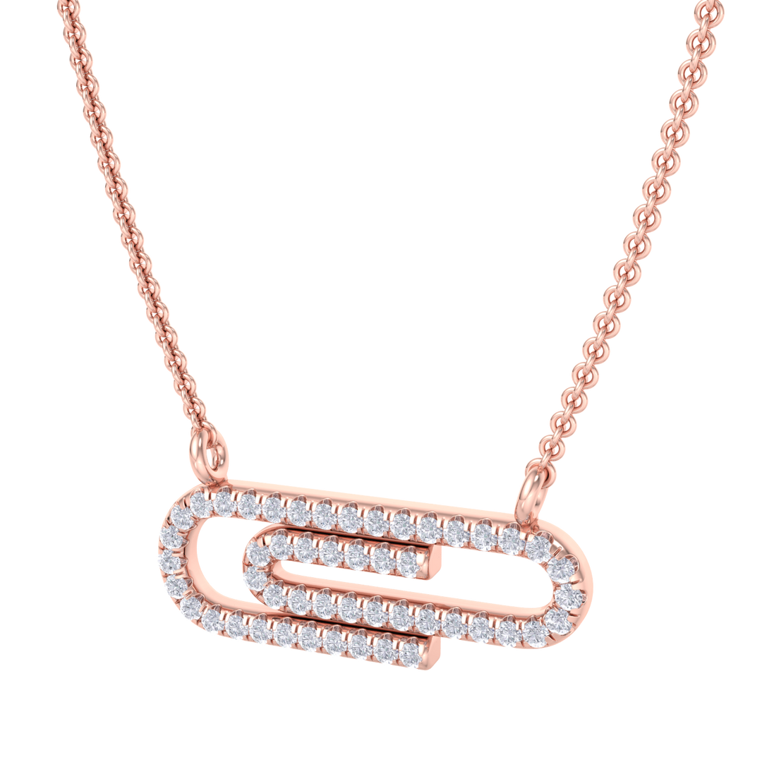 Diamond link necklace in white gold with white diamonds of 0.25 ct in weight