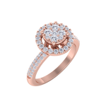 Load image into Gallery viewer, Halo Diamond ring in white gold with white diamonds of 0.57 ct in weight