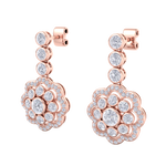 Load image into Gallery viewer, Drop earrings in rose gold with white diamonds of 1.77 ct in weight
