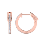 Load image into Gallery viewer, Petite diamond hoop earrings in rose gold with white diamonds of 0.34 ct in weight