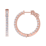 Load image into Gallery viewer, Diamond eternity hoop earrings in rose gold with white diamonds of 2.00 ct in weight