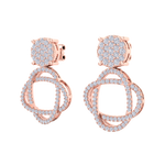 Load image into Gallery viewer, 3 in 1 earrings in white gold with white diamonds of 1.01 ct in weight