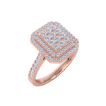 Load image into Gallery viewer, Cluster engagement ring in yellow gold with white diamonds of 0.64 ct in weight