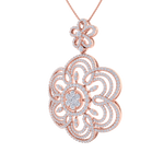 Load image into Gallery viewer, Flower Pendant in rose gold with white diamonds of 2.43 ct in weight