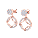 Load image into Gallery viewer, Drop earrings in rose gold with white diamonds of 1.14 ct in weight
