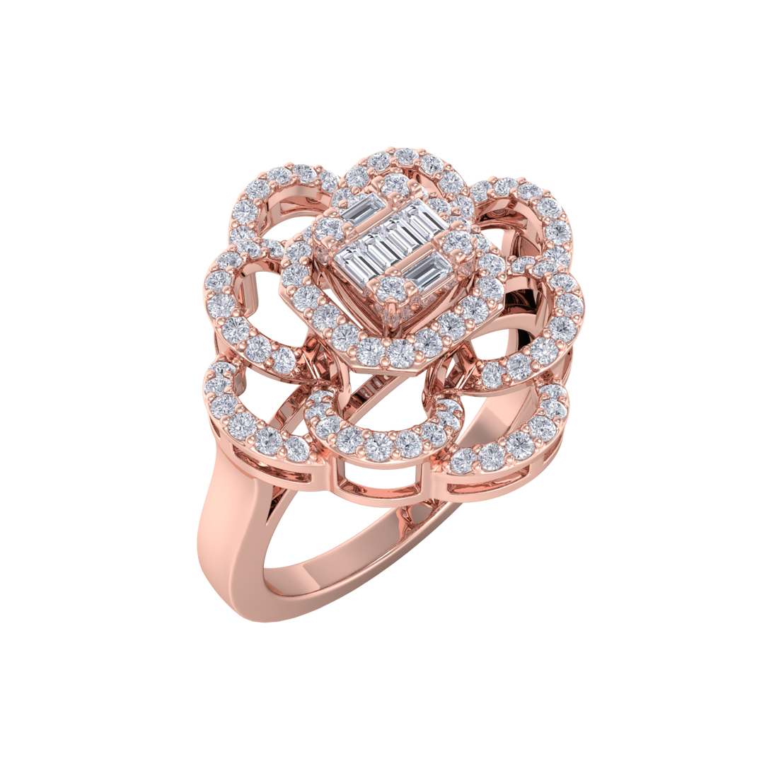 Diamond ring in yellow gold with white diamonds of 0.53 ct in weight