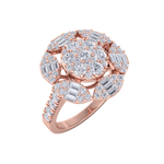 Load image into Gallery viewer, Diamond flower ring in rose gold with white diamonds of 1.52 ct in weight