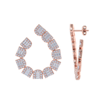 Load image into Gallery viewer, Circle studs in rose gold with white diamonds of 5.82 ct in weight
