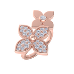 Load image into Gallery viewer, Ring with flowers in yellow gold with white diamonds of 0.56 ct in weight