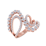 Load image into Gallery viewer, Intertwined ring in rose gold with white diamonds of 1.20 ct in weight