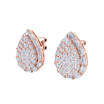 Load image into Gallery viewer, Drop cluster earrings in white gold with white diamonds of 1.55 ct in weight