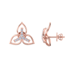 Load image into Gallery viewer, Flower shaped stud earrings in yellow gold with white diamonds of 0.24 ct in weight