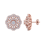 Load image into Gallery viewer, Stud earrings in rose gold with white diamonds of 1.14 ct in weight