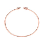 Load image into Gallery viewer, Hearts cuff bracelet in yellow gold with white diamonds of 0.56 ct in weight