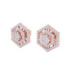Load image into Gallery viewer, Stud earrings in rose gold with white diamonds of 1.45 ct in weight