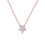 Load image into Gallery viewer, Petite flower necklace in white gold with white diamonds of 0.61 ct in weight