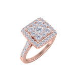 Load image into Gallery viewer, Square cluster ring in white gold with white diamonds of 1.01 ct in weight