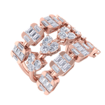 Load image into Gallery viewer, Triple band hearts ring in white gold with white diamonds of 3.24 ct in weight