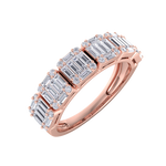 Load image into Gallery viewer, Baguette half eternity ring in yellow gold with white diamonds of 2.28 ct in weight