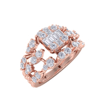 Load image into Gallery viewer, Diamond ring in rose gold with white diamonds of 1.25 ct in weight
