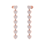 Load image into Gallery viewer, Dangle earrings with hearts in white gold with white diamonds of 1.78 ct in weight