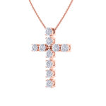 Load image into Gallery viewer, Diamond Cross Pendant in white gold with white diamonds of 1.10 ct in weight