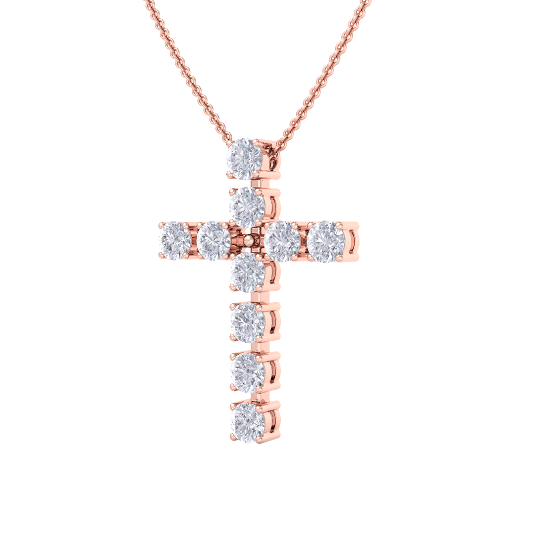 Diamond Cross Pendant in white gold with white diamonds of 1.10 ct in weight
