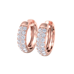 Load image into Gallery viewer, Diamond huggies earrings in yellow gold with white diamonds of 0.99 ct in weight