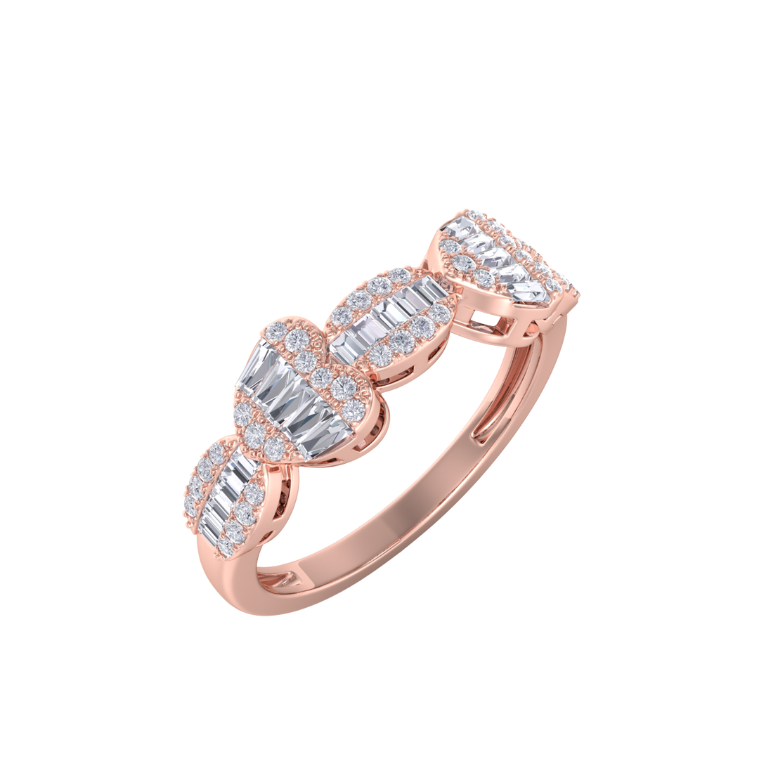 Beautiful Ring in yellow gold with white diamonds of 0.49 ct in weight