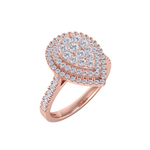Load image into Gallery viewer, Pear cluster engagement ring in rose gold with white diamonds of 0.63 ct in weight