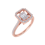 Load image into Gallery viewer, Square diamond ring in white gold with white diamonds of 0.45 ct in weight