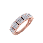 Load image into Gallery viewer, Anniversary ring with baguette white diamonds in rose gold with white diamonds of 2.03 ct in weight