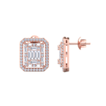 Load image into Gallery viewer, Beautiful Stud Earrings in rose gold with white diamonds of 1.78 in weight