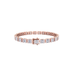 Load image into Gallery viewer, Baguette tennis bracelet in white gold with white diamonds of 3.50 ct in weight