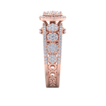 Load image into Gallery viewer, Halo cluster ring in yellow gold with white diamonds of 1.53 ct in weight