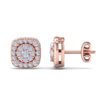 Load image into Gallery viewer, Elegant stud earrings in rose gold with white diamonds of 0.51 ct in weight
