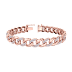 Load image into Gallery viewer, Diamond curb chain link bracelet in rose gold with white diamonds of 1.82 ct in weight
