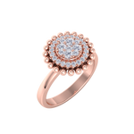 Load image into Gallery viewer, Halo Diamond ring in yellow gold with white diamonds of 0.34 ct in weight