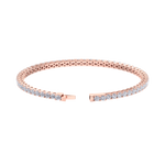 Load image into Gallery viewer, Elegant tennis bracelet with miracle plates in white gold with white diamonds of 5.00 ct in weight