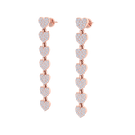 Load image into Gallery viewer, Dangle earrings with hearts in white gold with white diamonds of 1.78 ct in weight