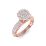 Load image into Gallery viewer, Cluster Diamond ring in rose gold with white diamonds of 0.71 ct in weight