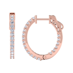 Load image into Gallery viewer, Diamond eternity hoop earrings in rose gold with white diamonds of 1.00 ct in weight