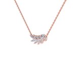 Load image into Gallery viewer, Leaf necklace in yellow gold with white diamonds of 0.59 ct in weight