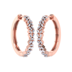 Load image into Gallery viewer, Baguette diamond hoops earrings in white gold with white diamonds of 0.73 ct in weight