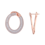 Load image into Gallery viewer, Hoop earrings in yellow gold with white diamonds of 2.78 ct in weight