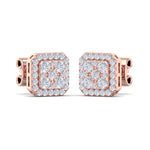 Load image into Gallery viewer, Classic Square stud earrings in yellow gold with white diamonds of 0.51 ct in weight