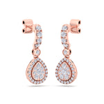 Load image into Gallery viewer, Pear drop earrings in yellow gold with white diamonds in 0.79 ct in weight