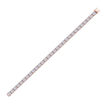 Load image into Gallery viewer, Baguette tennis bracelet in rose gold with white diamonds of 4.18 ct in weight