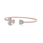 Load image into Gallery viewer, Cuff bracelet in rose gold with white diamonds of 0.53 ct in weight