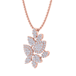 Load image into Gallery viewer, Diamond leaf pendant in rose gold with white diamonds of 2.31 ct in weight